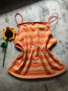 Orange Striped Tank Top