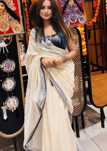 Elegant White Saree