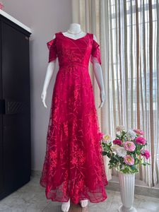 Luxe Organza Lace Embellished Gown