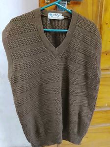 Brown Knit Sweater Vest