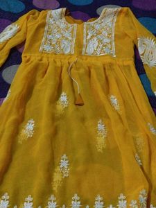 Yellow Embroidered Kurta