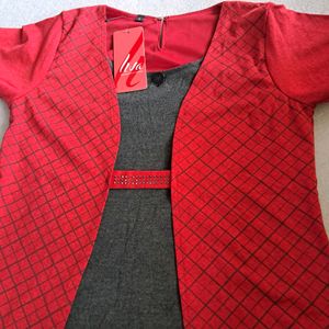 High Low Checked Tops For Girls