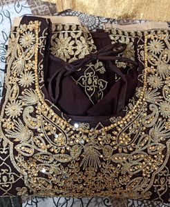 Brown Colour Embroidery Stone Work Dress