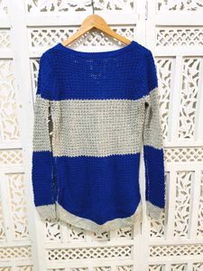 Blue Striped Knit Sweater ()