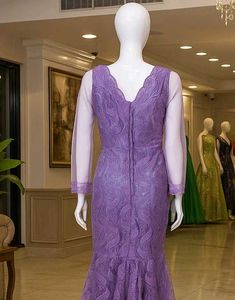 Elegant Purple Lace Mermaid Gown