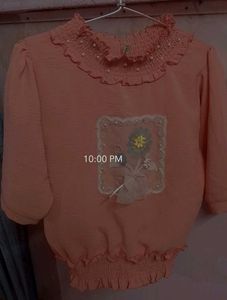 Peach Floral Top