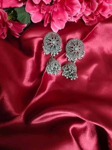 Silver Jhumka Earrings
