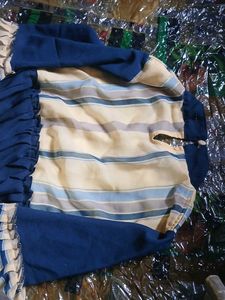 Striped Navy Blue &amp; Yellow Top