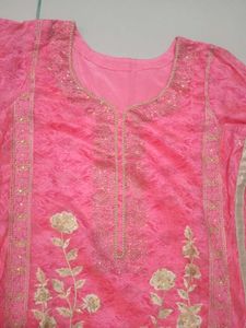 Pink Embroidered Kurti