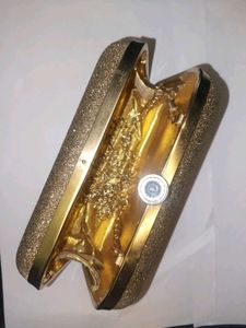 Gold Glitter Evening Clutch