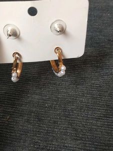 Pearl Hoop Earrings And Studs