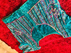 Velvet seekence full work lahanga blouse