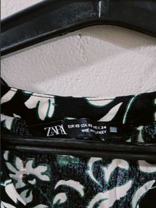 Green Ruffled Hem Dress