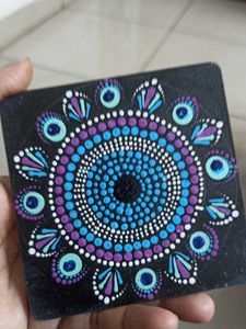 Hand-Painted Mandala Coaster