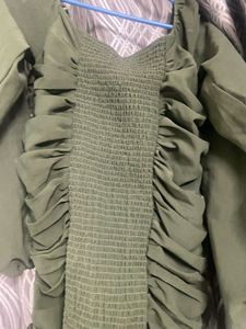 Green Ruched Bodycon Dress