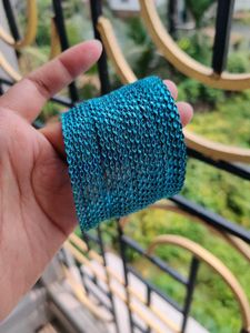 Set Of 24 Shinny Blue Bangles