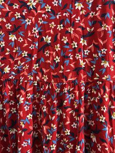 Red Floral Print Dress