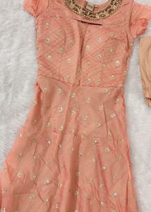 Elegant Peach Gown Set