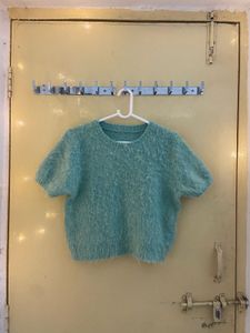 Fluffy Knit Short Sleeve Top