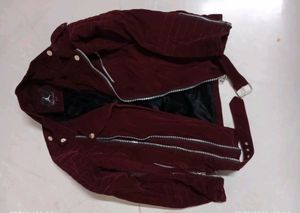 maroon colour sweater coat
