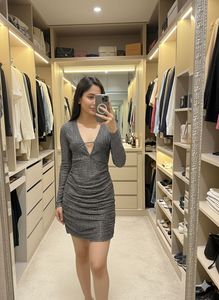Pintrest Sparkly Silver Mini Dress
