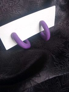 Purple Hoop Earrings