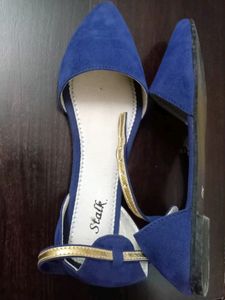 Blue Velvet Flats