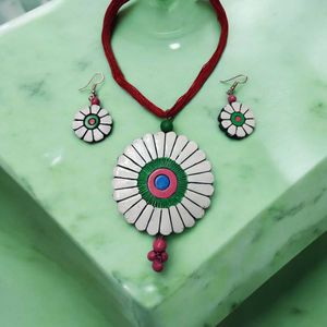 Terracotta Jewelry Set With Earrings