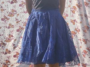 Blue Floral Skirt