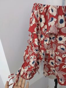 Floral Asymmetric Fashionable Tops