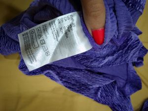 Purple Crinkle Mock Neck Mini Dress