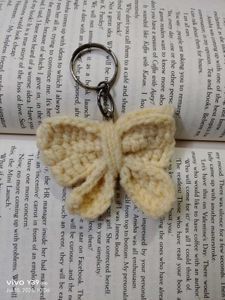 Crochet Bow Keychain - Handmade Charm