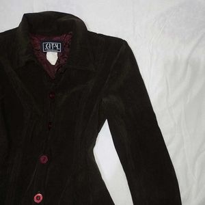 Velvet Maroon Blazer Type Jacket
