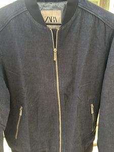 Zara Denim Bomber Jacket