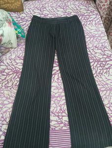 Pinstripe Flare Leg Trousers