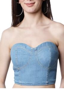 Denim Bustier Tube Top