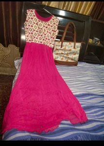 Pink Floral Dress and bag free