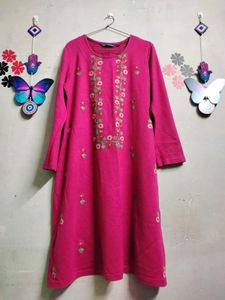 🌺Floral Embroidered Winter Kurta/Dress
