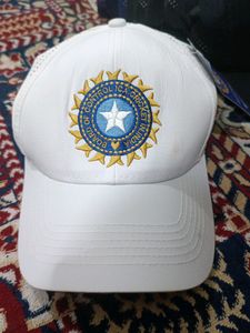 Brand New Cricket BCCI White Cap Summer Season Hat Sun Protection