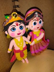 Radha Krishna Clay Couple