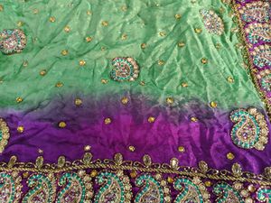 Embroidered Contrast Saree