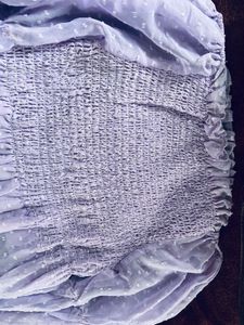 Lilac Swiss Dot Smocked Top