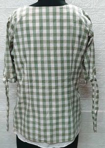 Checkered Embroidered Top