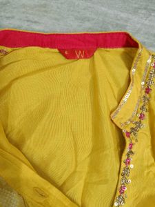 W for Women Yellow Ethnic Kurta