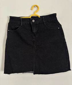 Denim Charcoal Grey Skirt