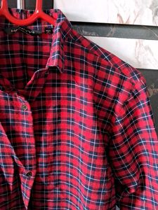 Red Plaid Button Down Shirt