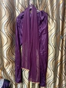 Purple Silk Ethnic Gown