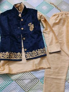 Functional Sherwani Jacket Pajami Set