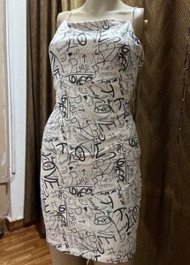 Ginger typography print bodycon mini dress