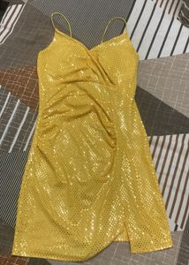 Sparkly Yellow Mini Dress